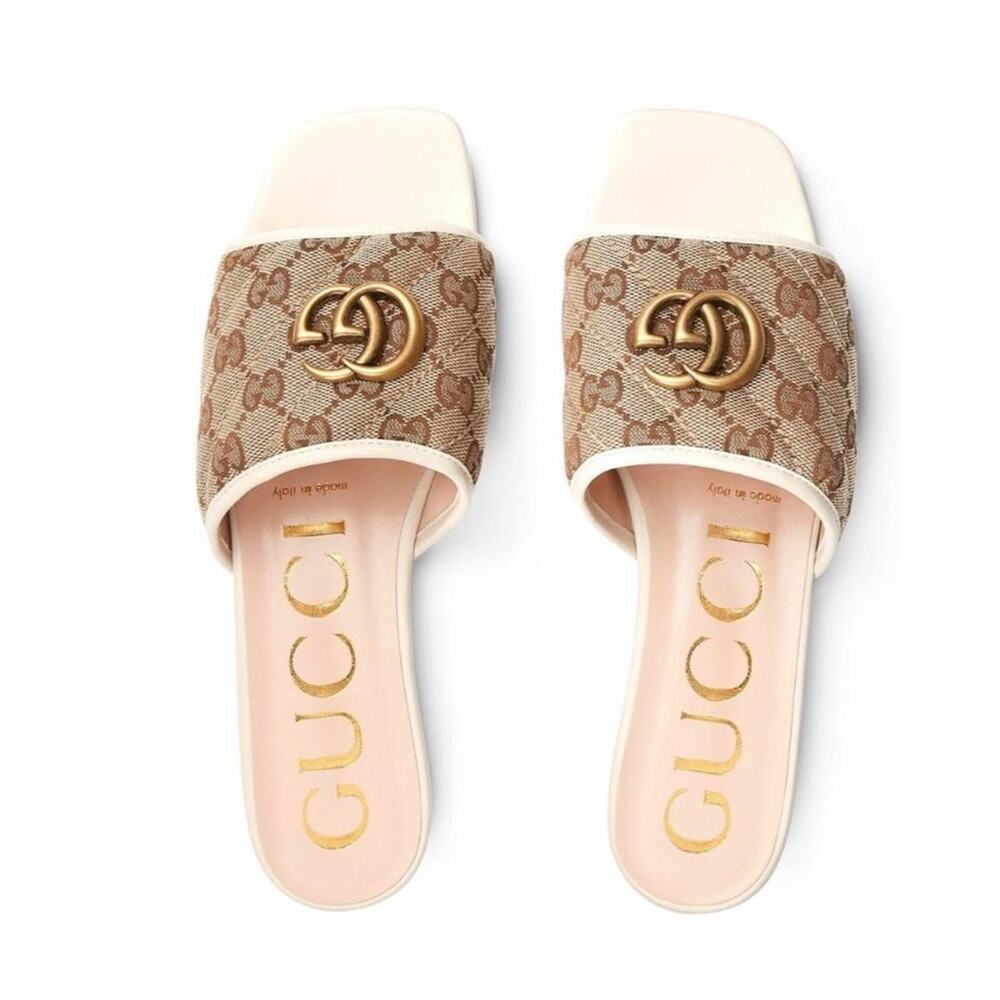 GUCCI Jolie Marmont GG logo supreme leather slides slippers sandals - Picture 4 of 5